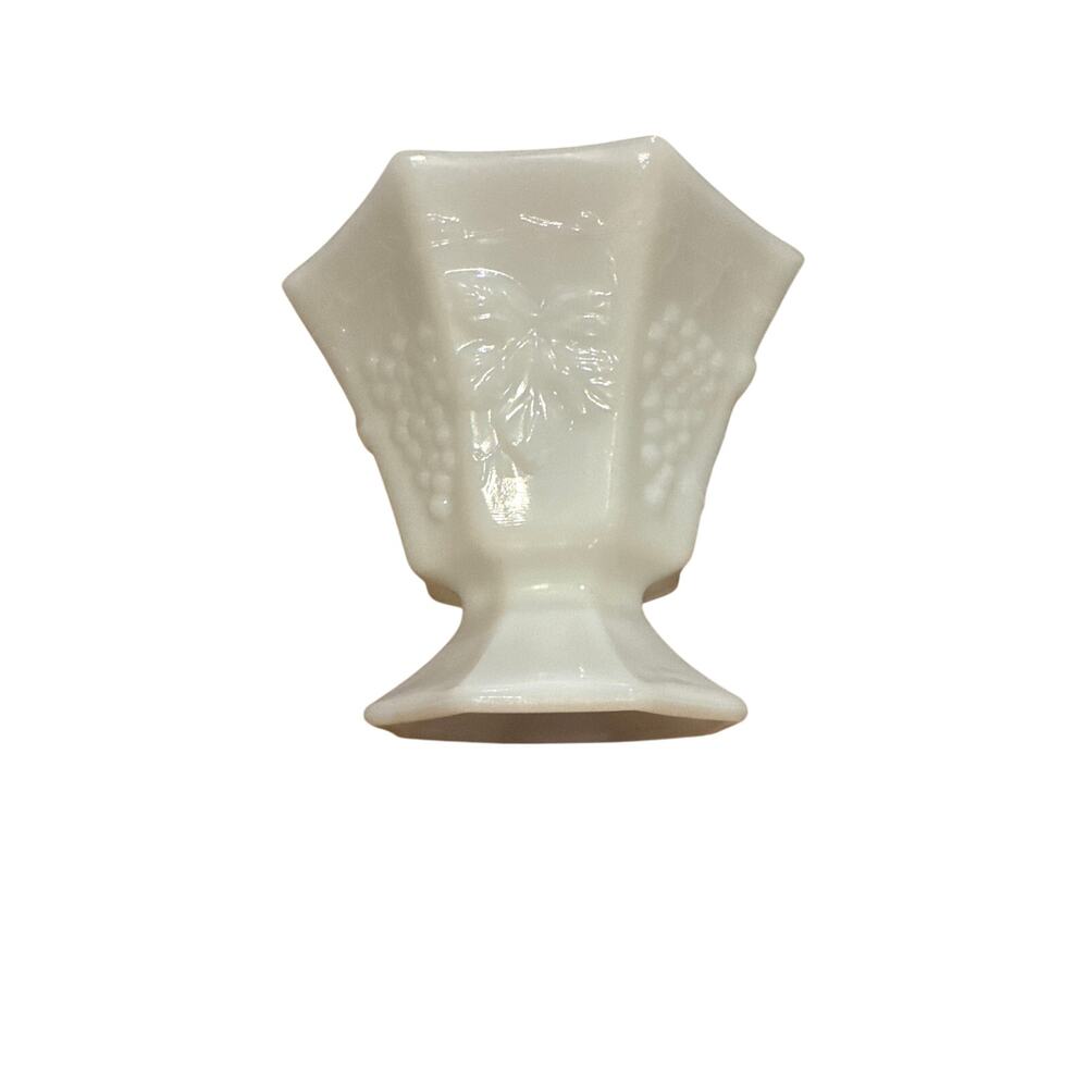 Vintage Milk Glass Anchor Hocking Pedestal Dish